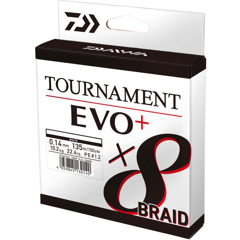 Daiwa Tournament x8 Br.EVO+ 0.12mm 135m WH