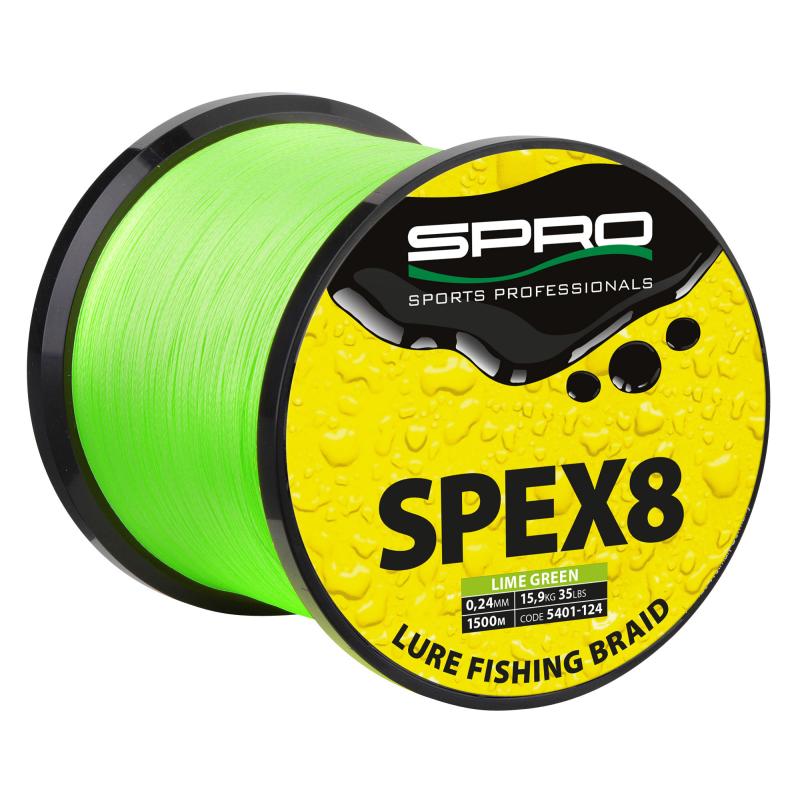 Spro Spex8 Vlecht Limoengroen 0.15 mm 1500 m