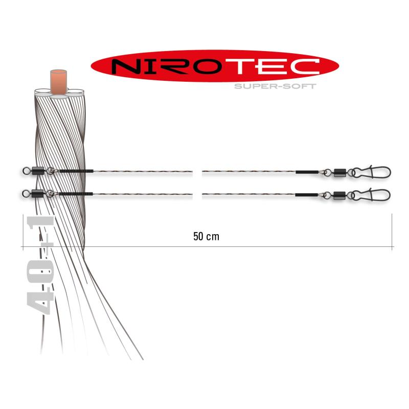Jenzi NIRO TEC avec émerillon et mousqueton, longueur 50 cm, capacité de charge 9 kg