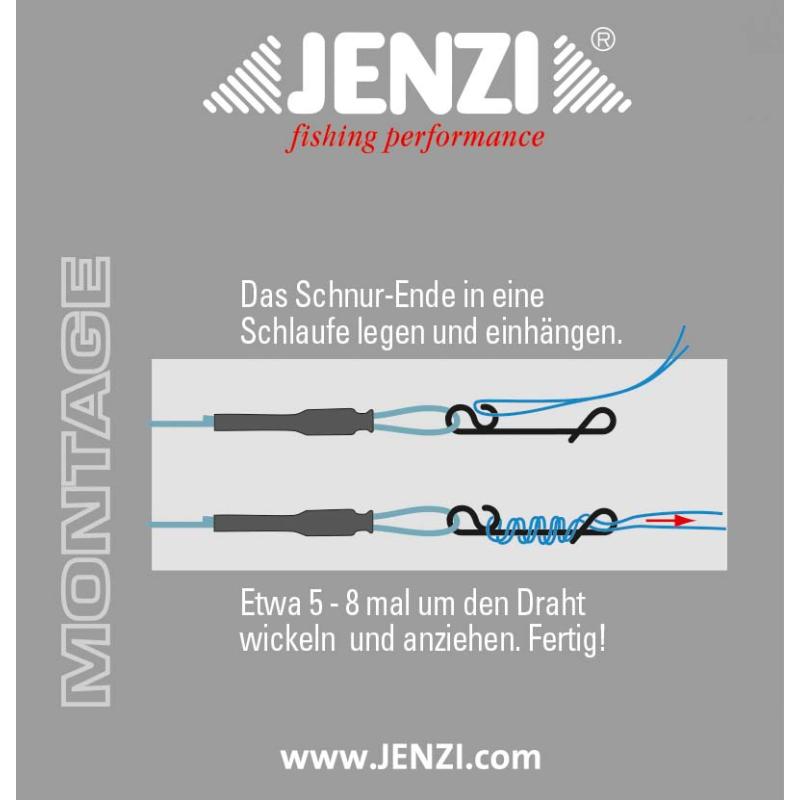 Jenzi 1x7 no-knot steel leader 12kg, 50cm