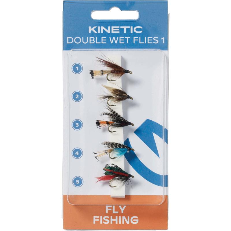 Kinetic Wet Flies Hameçon Dubble 1 5pcs