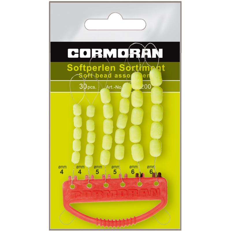 Cormoran Softbeads Sortiment oval fluo-gelb 4/5/6mm SB30