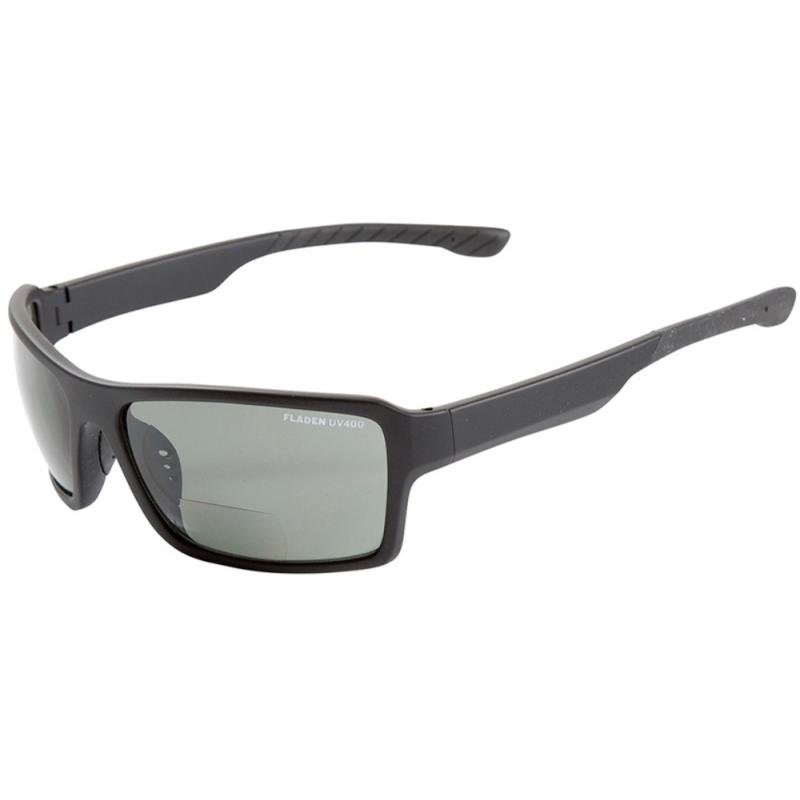 FLADEN sunglasses, polarized, bifocal +2.00 black frame gray lens