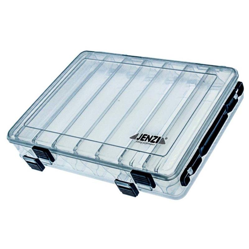 JENZI plastic box, transparent, can be opened on both sides, 2x275x150