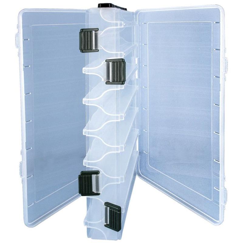 Boîte en plastique JENZI, transparente, ouvrable des deux côtés, 2x275x150