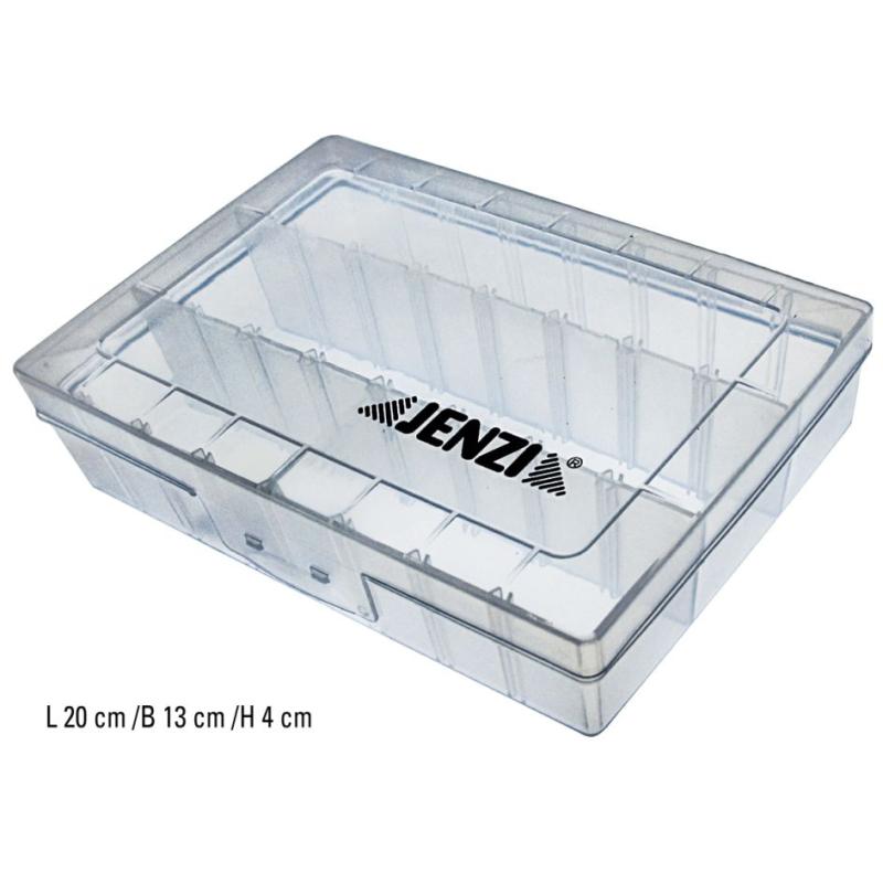 JENZI plastic box, transparent, 200x130x38mm