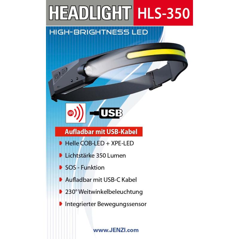 Lampe frontale LED Jenzi, HeadLight HLS350
