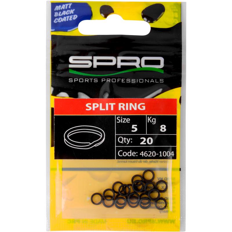 Spro matte black split ring # 8