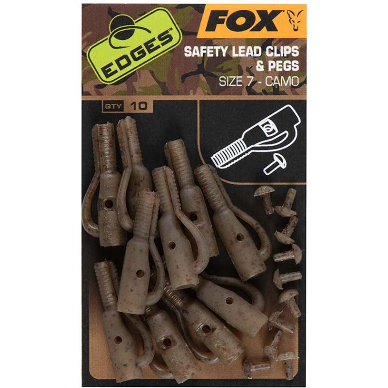Fox Edges Camo Maat 7 loodclip + haringen