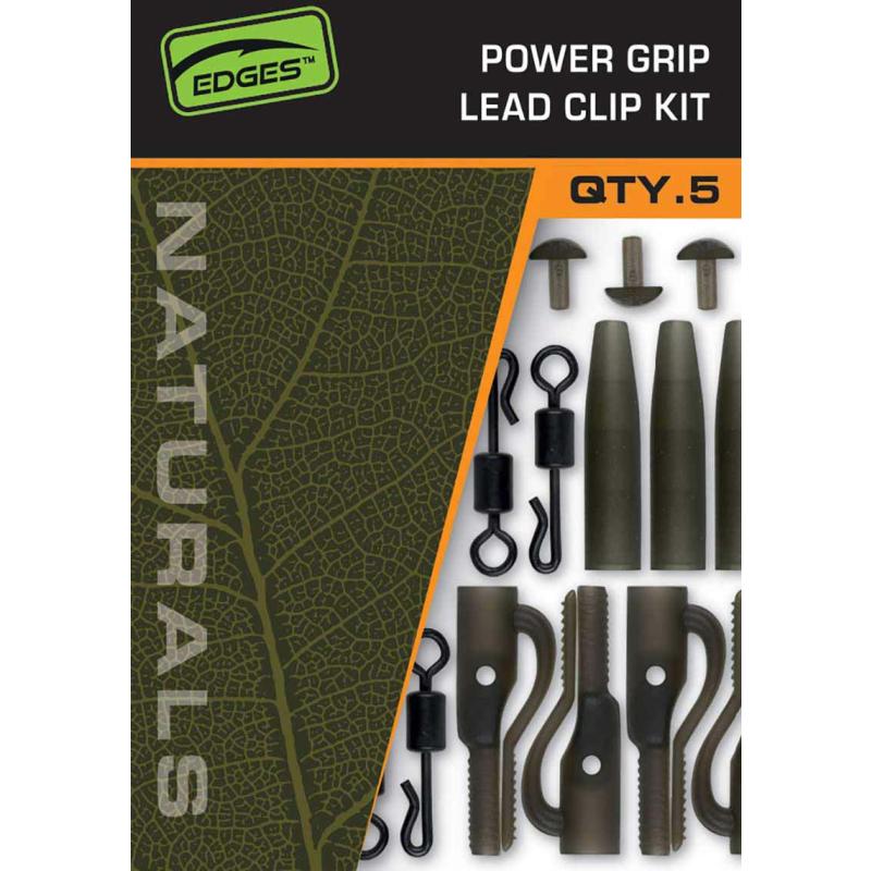Kit de clips pour plomb Fox Edges Naturals Power Grip x 5