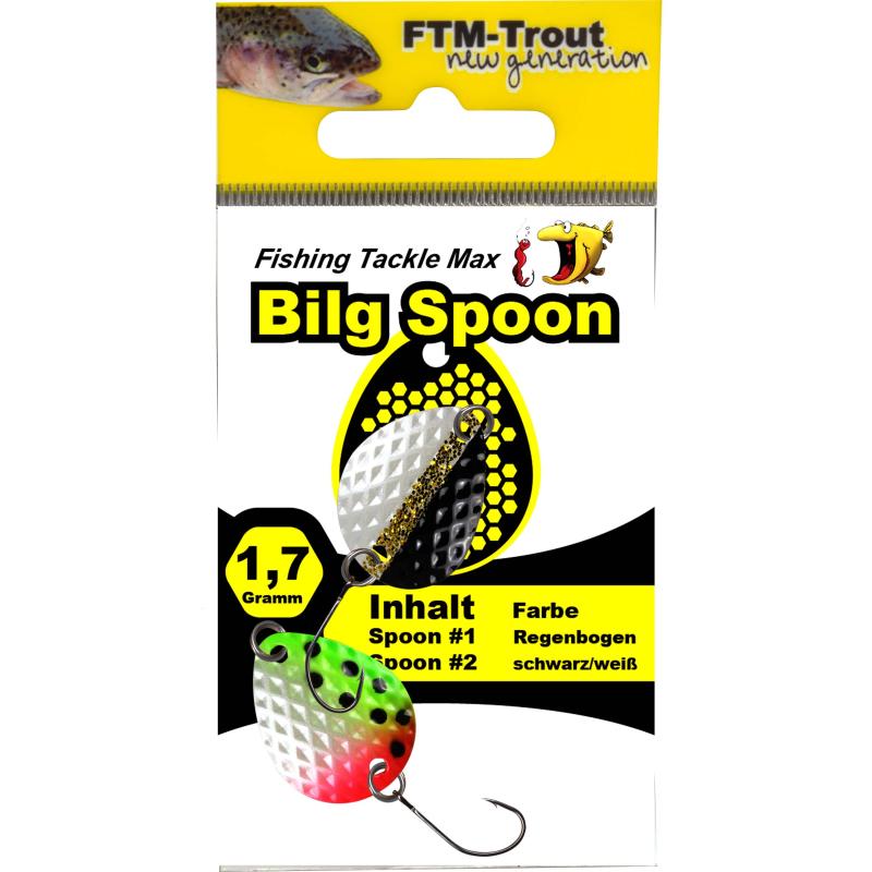 FTM Bilg Spoon suite 2 pièces noir et blanc/arc-en-ciel 1,7 g.