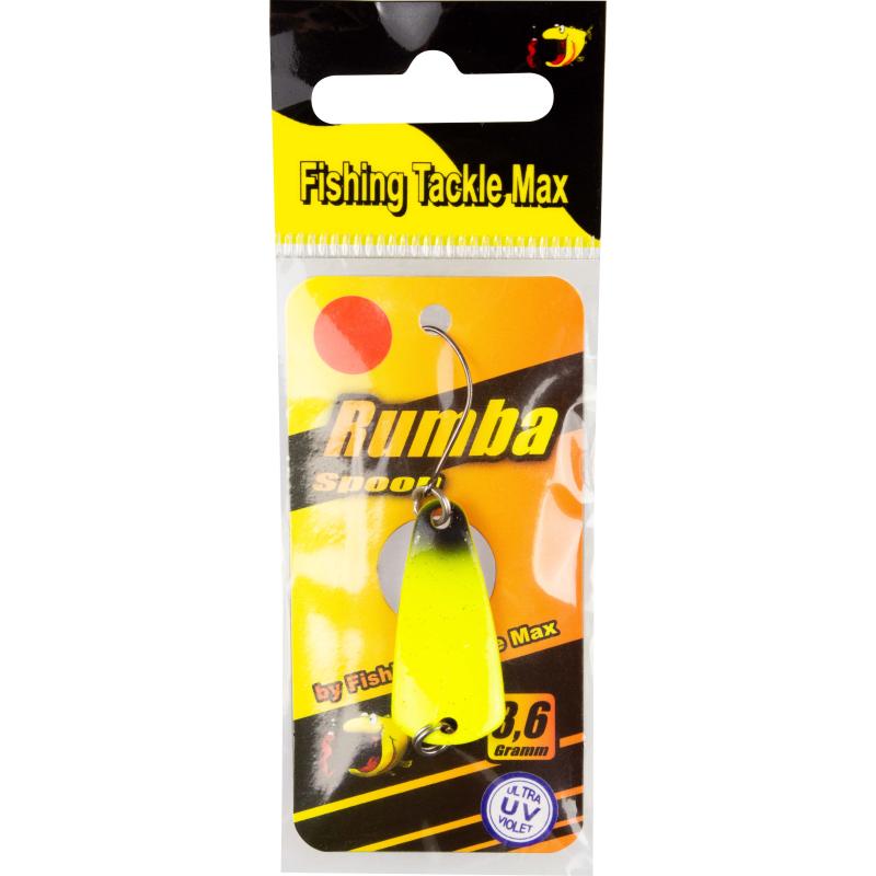 Cuillère FTM Rumba 3,6gr jaune-noir UV / orange UV
