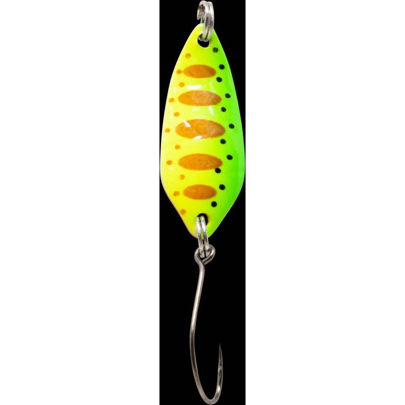 Matériel de pêche Max Spoon Strike 2,1gr. vert-jaune-orange-noir/rouge-orange