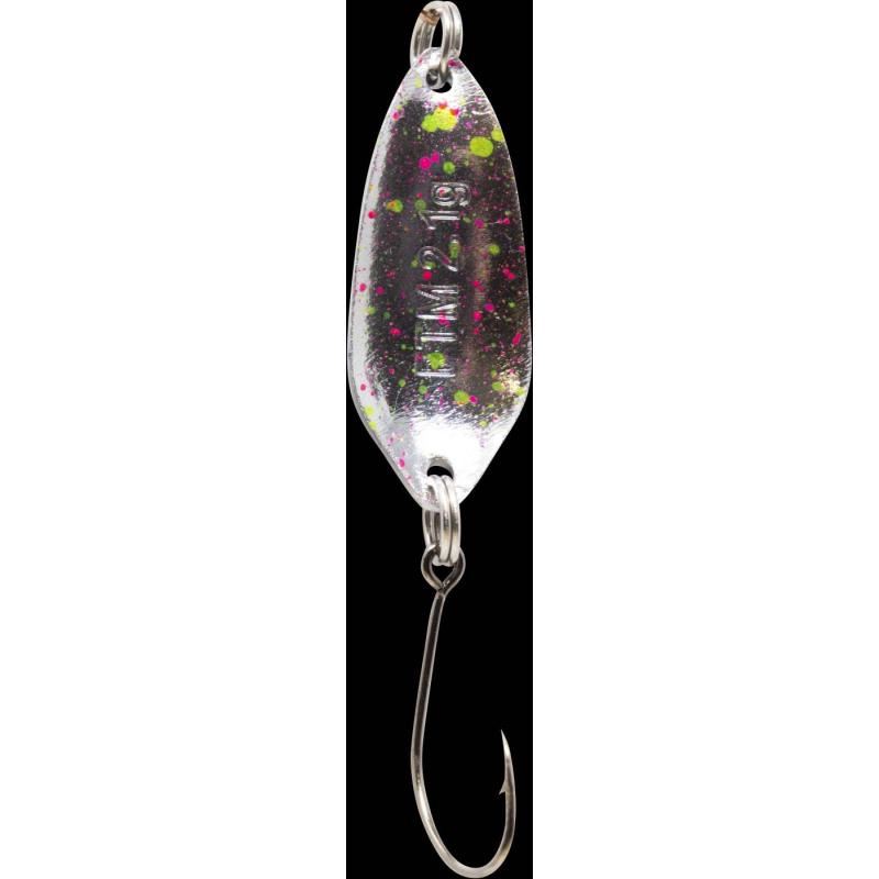 Fishing Tackle Max Spoon Strike 2,1gr. schwarz-weiß m. Glitter/silber pink-grün
