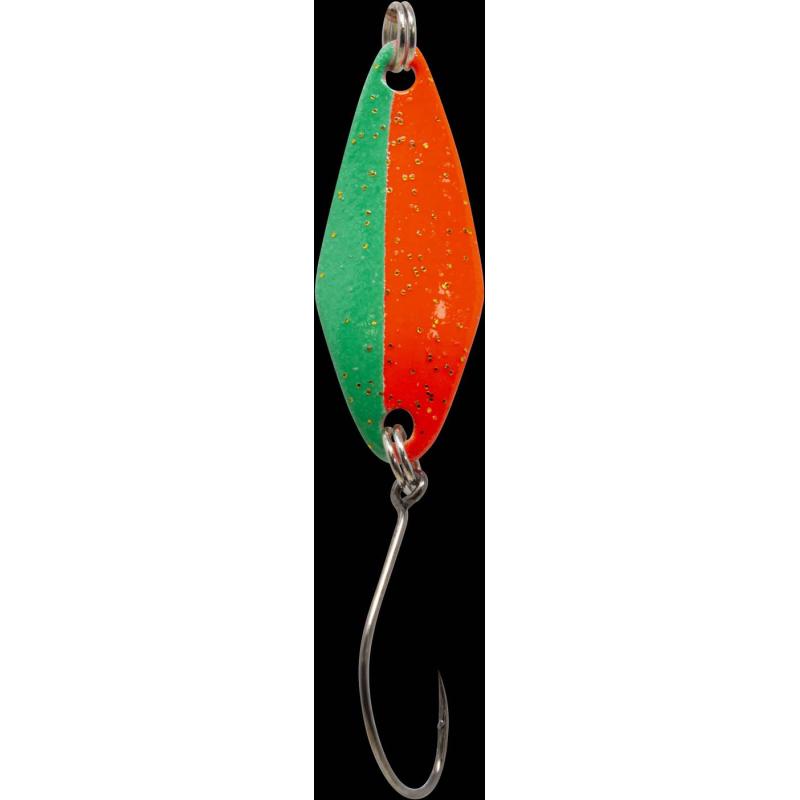 Matériel de pêche Max Spoon Tremo 2,3gr. vert-rouge avec paillettes/or