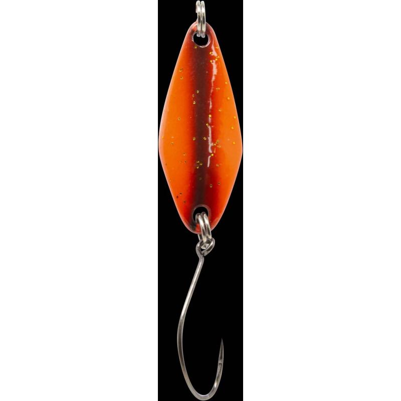 Matériel de pêche Max Spoon Tremo 2,3gr. orange-rouge avec paillettes/noir avec paillettes