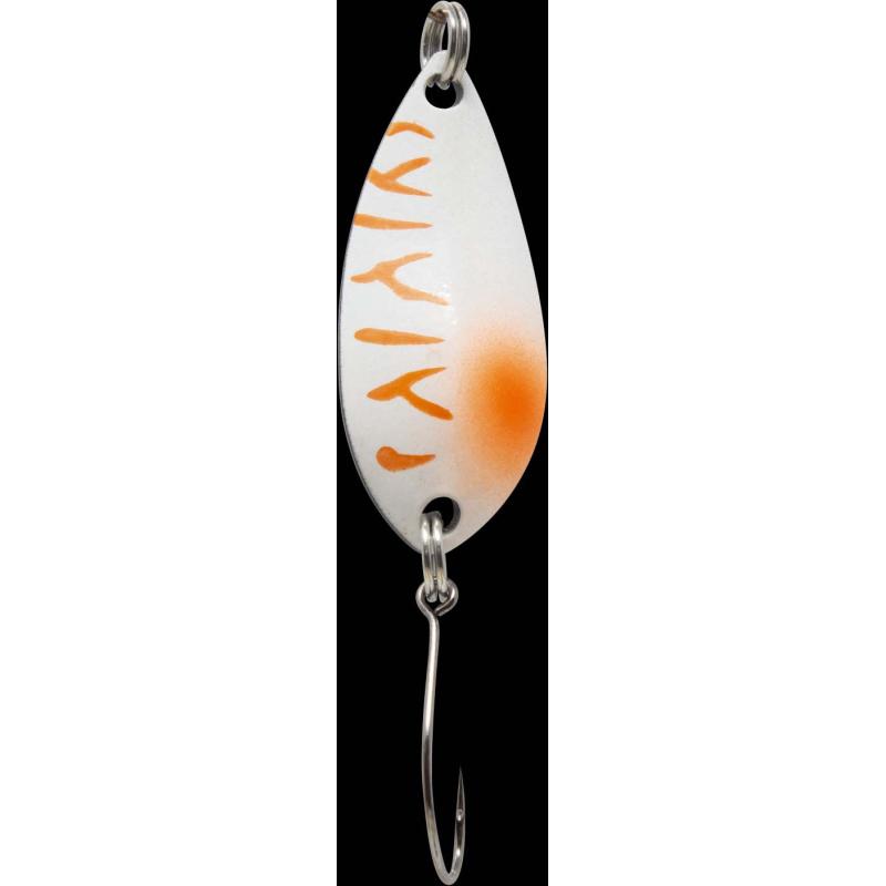 Fishing Tackle Max Spoon Salza 3,2gr. weiß-orange/schwarz weißer Punkt