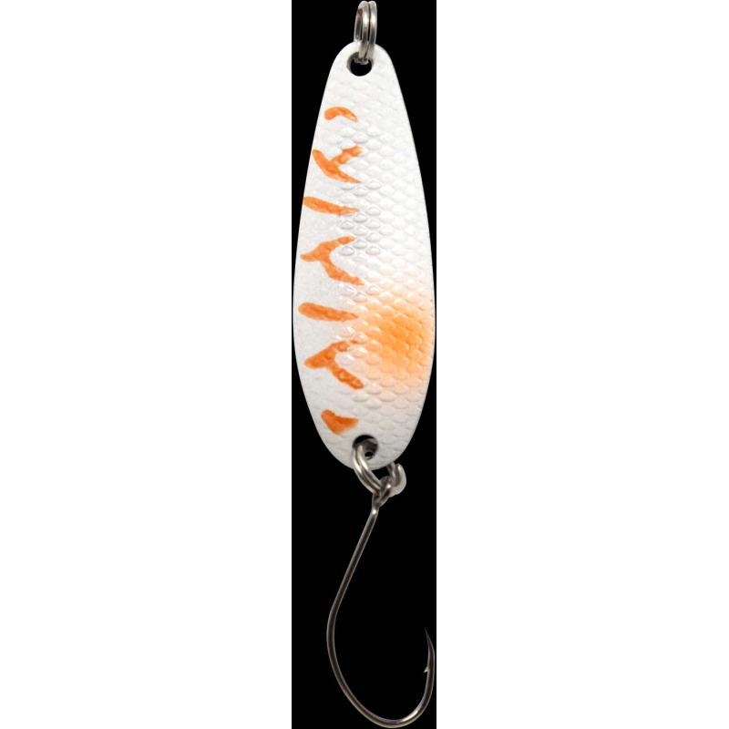 Fishing Tackle Max Spoon Wheel 3,6gr. weiß-orange/schwarz weißer Punkt