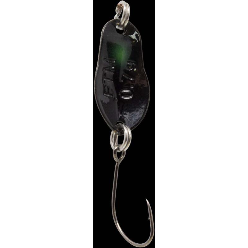 Fishing Tackle Max Spoon Track 0,7gr. black and white/black green dot