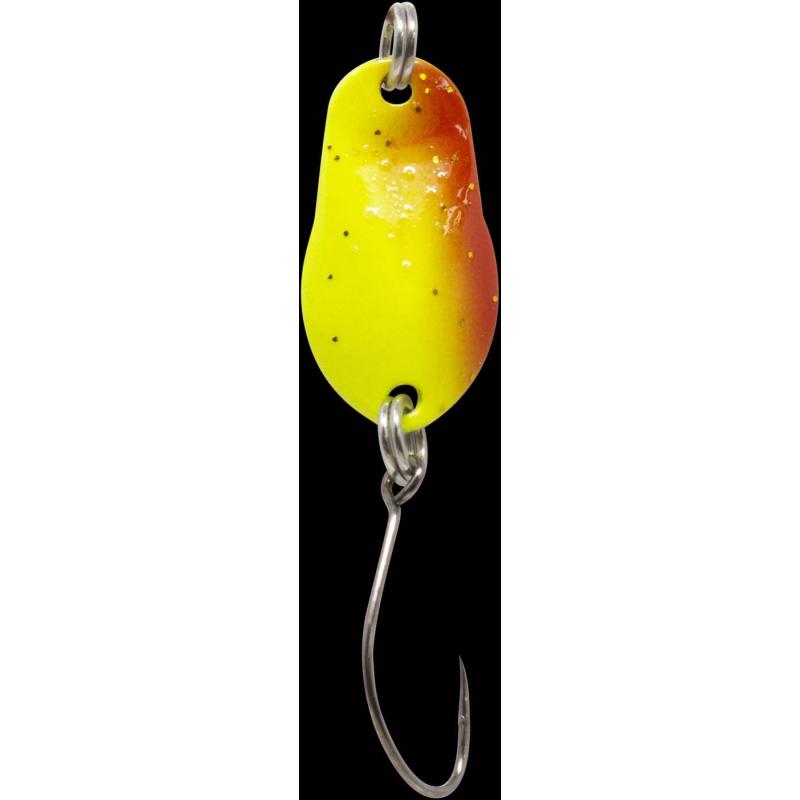 Matériel de pêche Max Spoon Track 0,7gr. jaune-orange avec paillettes/or