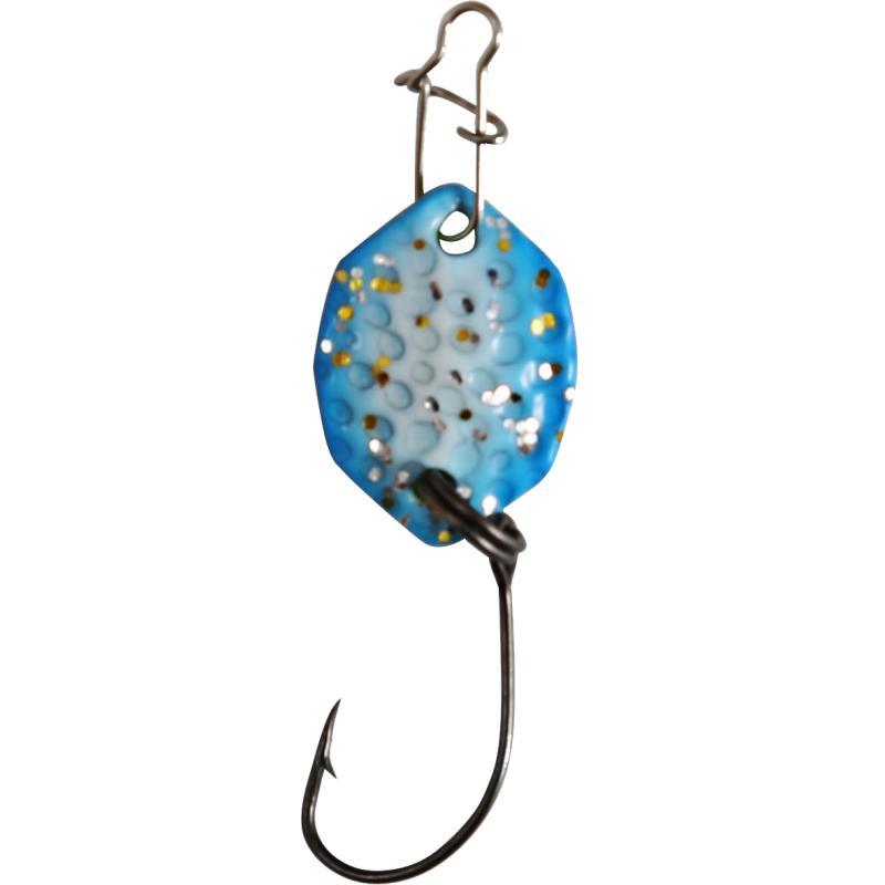 Paladin Trout Spoon Shorty 1,2g blue white glitter / fluo yellow