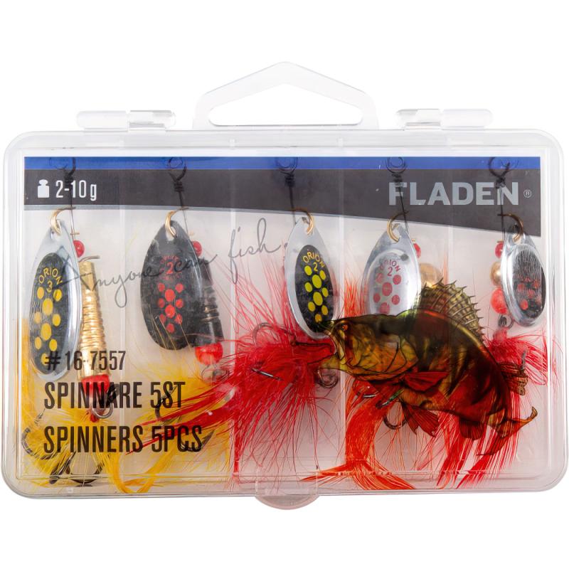 FLADEN spinner set 5 pieces 2-10g in plastic box