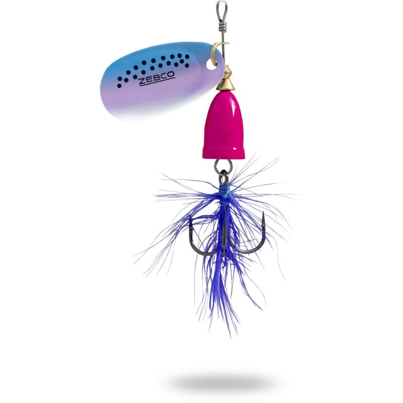 Zebco 5g Trophy Z-Vibe Fly #2 pink body/silver rainbow/blue fly sinking