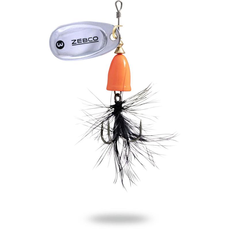 Zebco 8g Trophy Z-Vibe & Fly Nr. 3 oranje body/zilver/zwarte vlieg zinkend