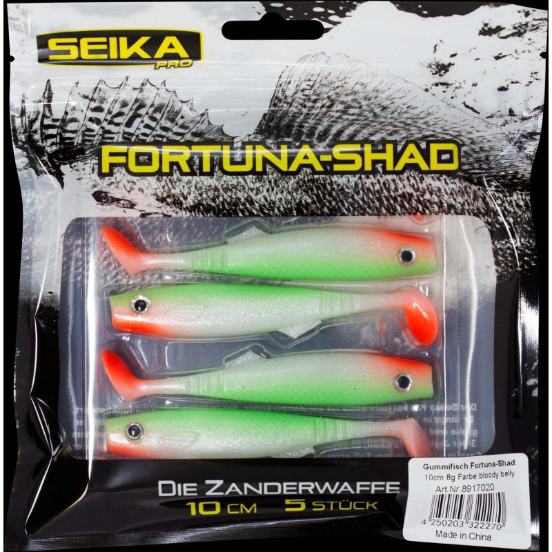 Seika Pro rubbervis Fortuna Shad 10cm bloedbuik