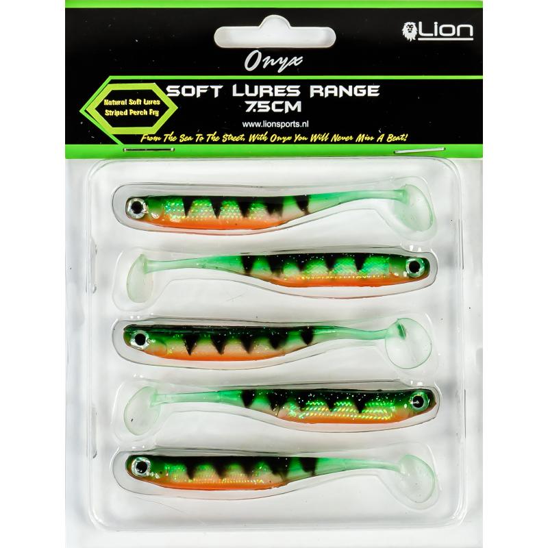 Lion Sports Onyx Natural 7.5" Soft Lure Striped Perch Fry