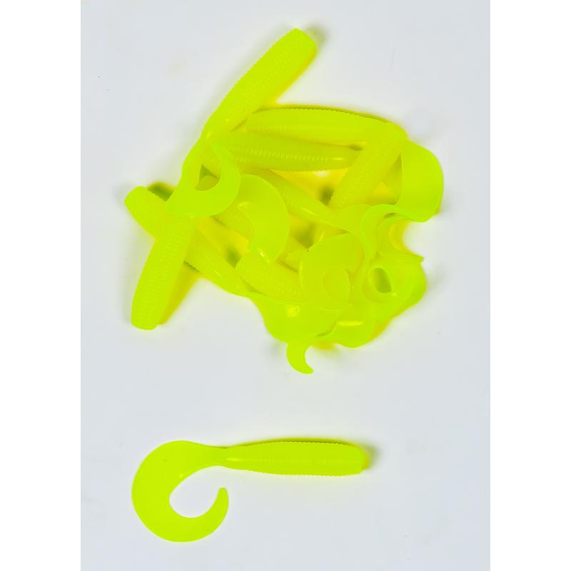 Lion Sports Onyx Curly Tail Soft Worm 65 mm 3 g yellow