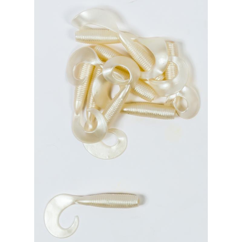 Lion Sports Onyx Curly Tail Soft Worm 65 mm 3 g White