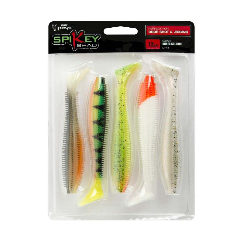 FOX RAGE Spikey Shad 6cm x5 Mixed UV color pack