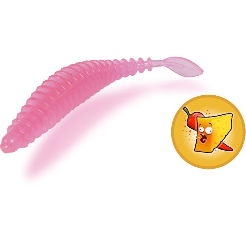 Magic Trout T-Worm 1g P-Tail neon pink cheese 6,5cm 6 pièces