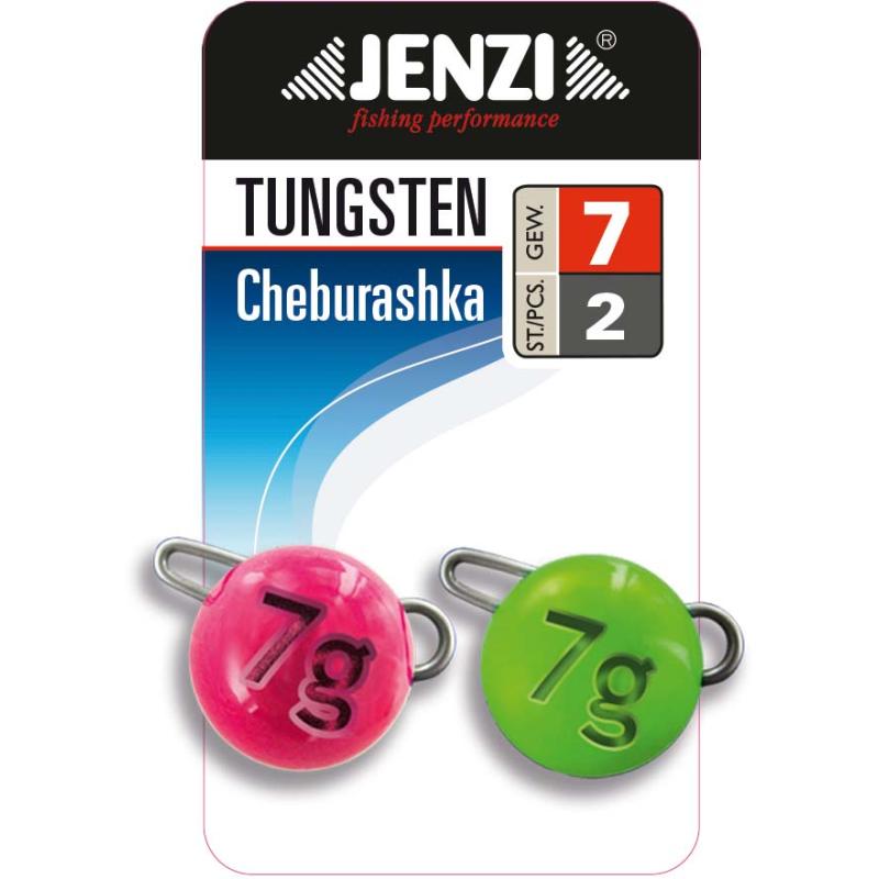 Jenzi Tungsten Chebu, Groen+Pink 2st, 7g