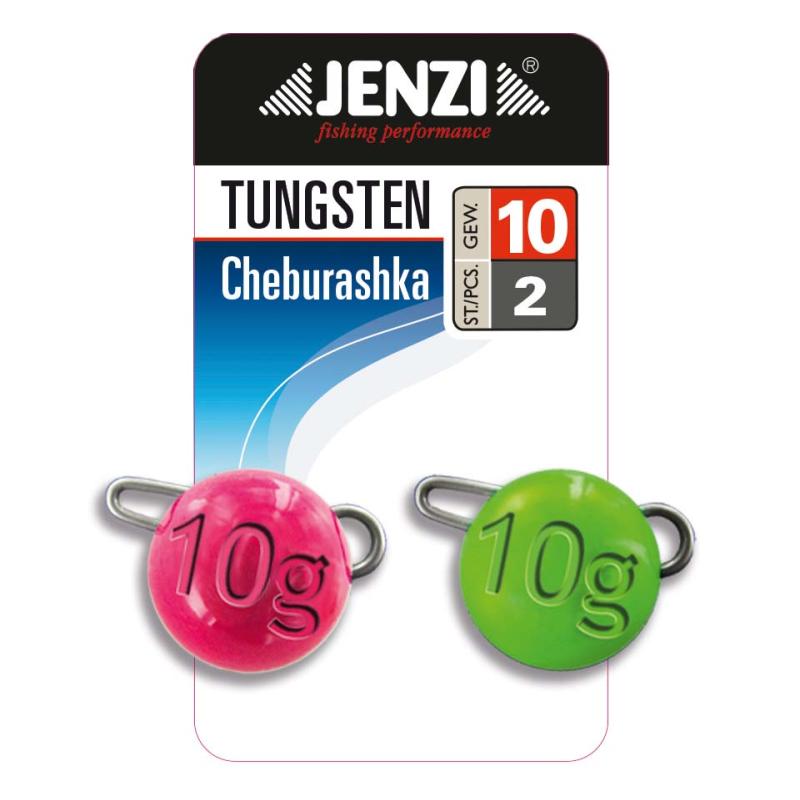 Jenzi Tungsten Chebu, Groen+Pink 2st, 10g