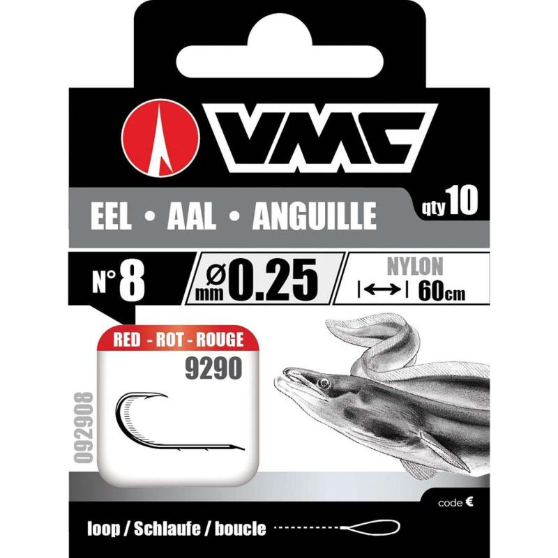 VMC eel hook red 60cm nylon 0.25 H8