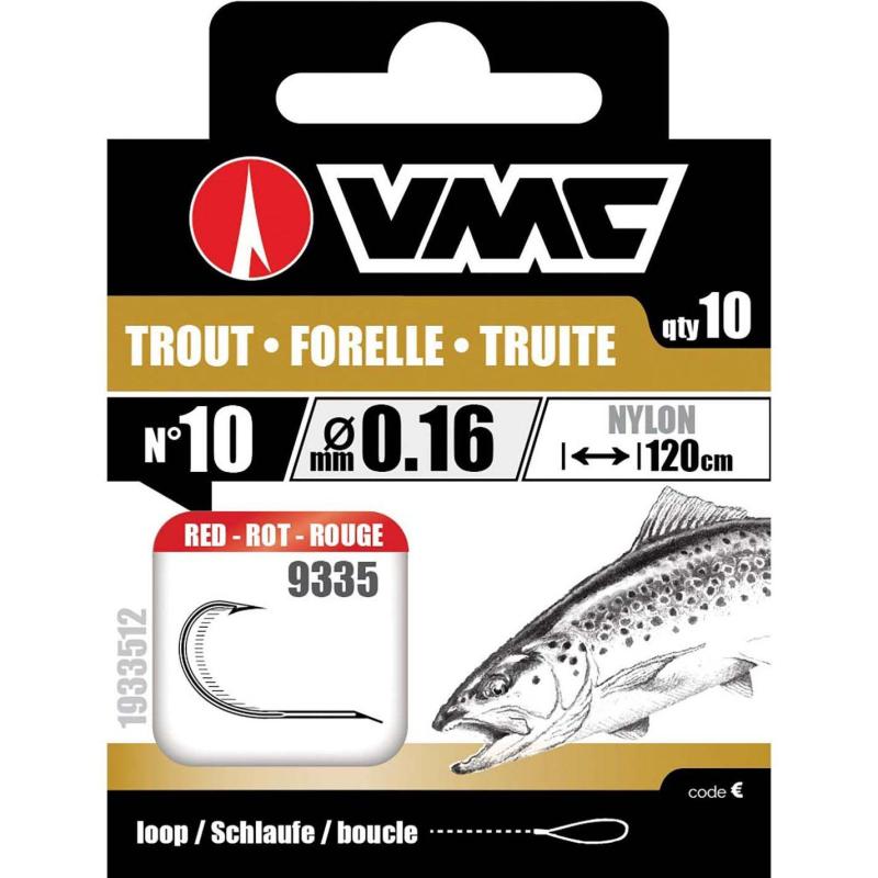 VMC trout hook red 120cm nylon 0.30 H2