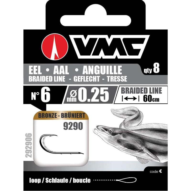 Hameçon anguille VMC bronze 60cm tressé 0.25 H6