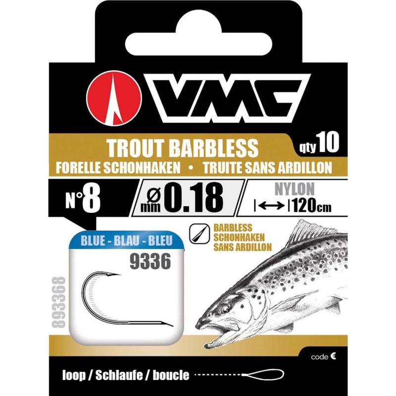 VMC Trout Hook Barbless 120cm Nylon 0.20 H6