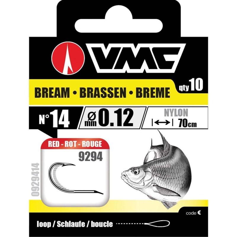 VMC bream hook red 70cm nylon 0.14 H12
