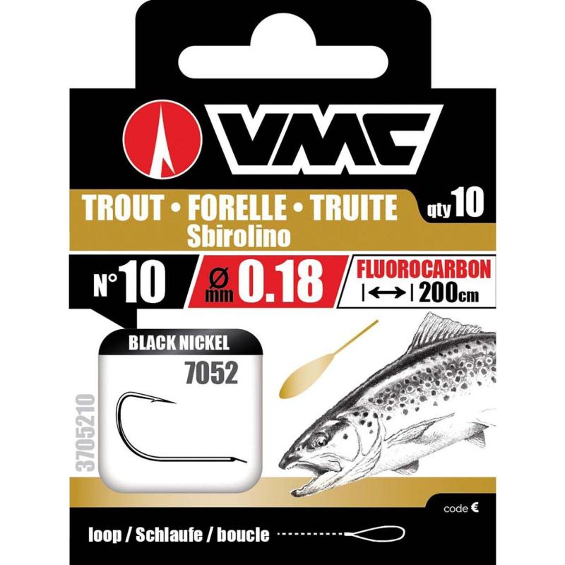 VMC trout hook Sbirolino 200cm Fluoro 0.18 H10