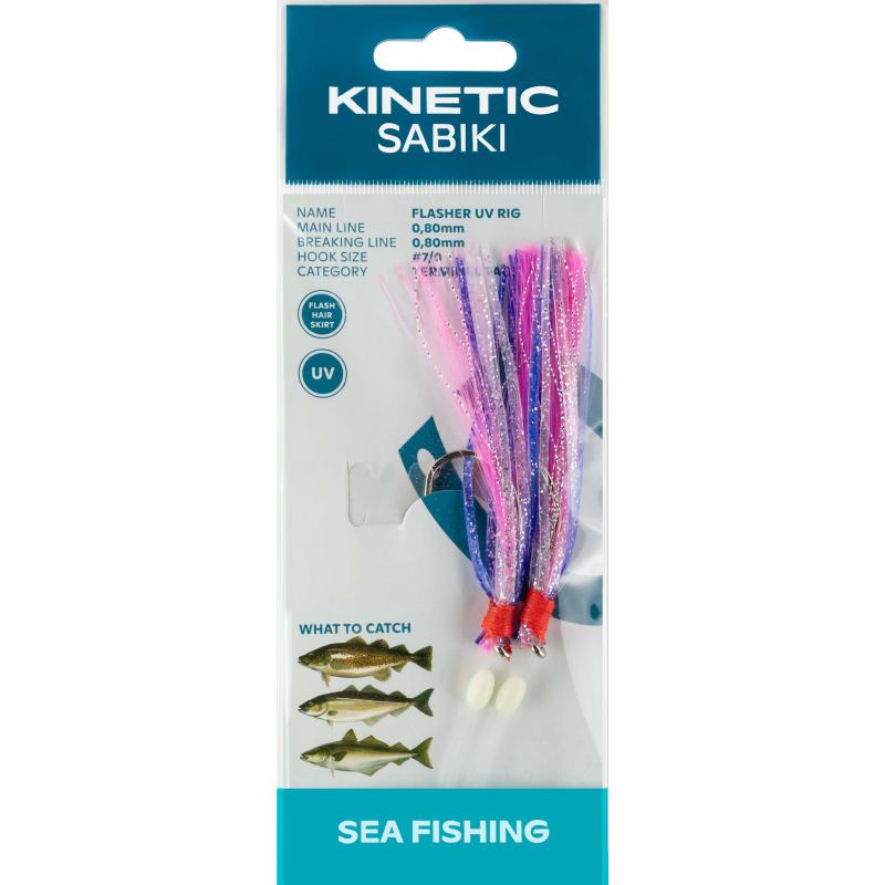 Kinetic Sabiki Flasher UV #7/0 Purple/Pink/ Silver