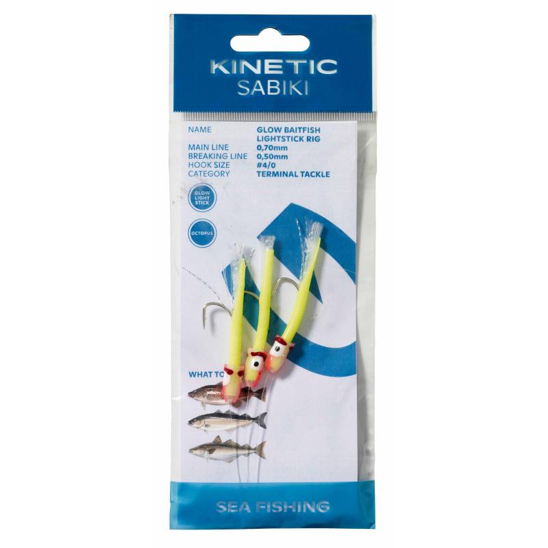 Kinetic Sabiki Glow Baitfish Lightstick #4/0 Jaune/Rose
