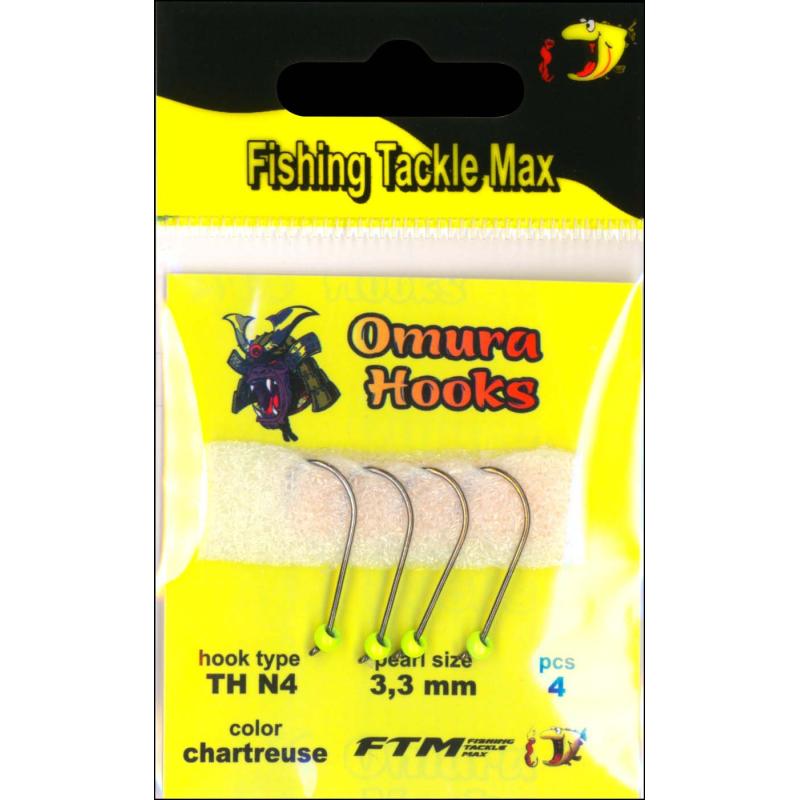 Omura Omura Hook TH N4 chartreuse 3,3mm 0,39gr 4 pieces