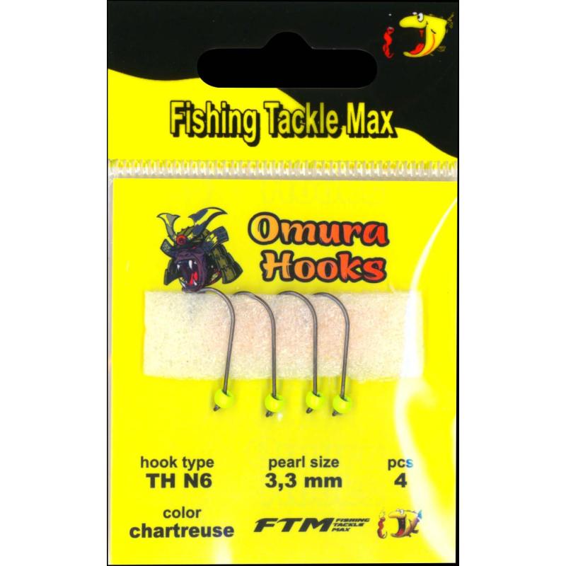 Omura Omura Hook TH N6 chartreuse 3,3mm 0,34gr 4 pieces