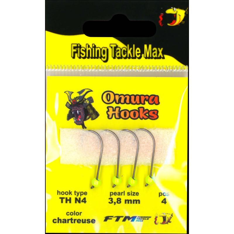 Omura Omura Hook TH N4 chartreuse 3,8mm 0,58gr 4 pieces