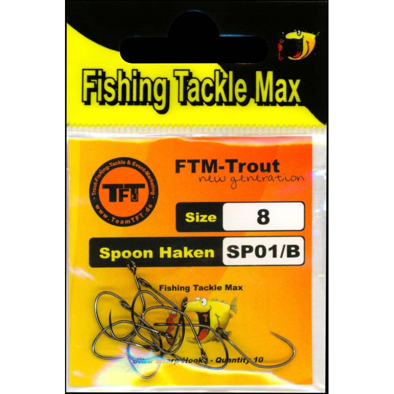 Fishing Tackle Max Loose Hook Spoon SP01/B Size 8 Pack of 10