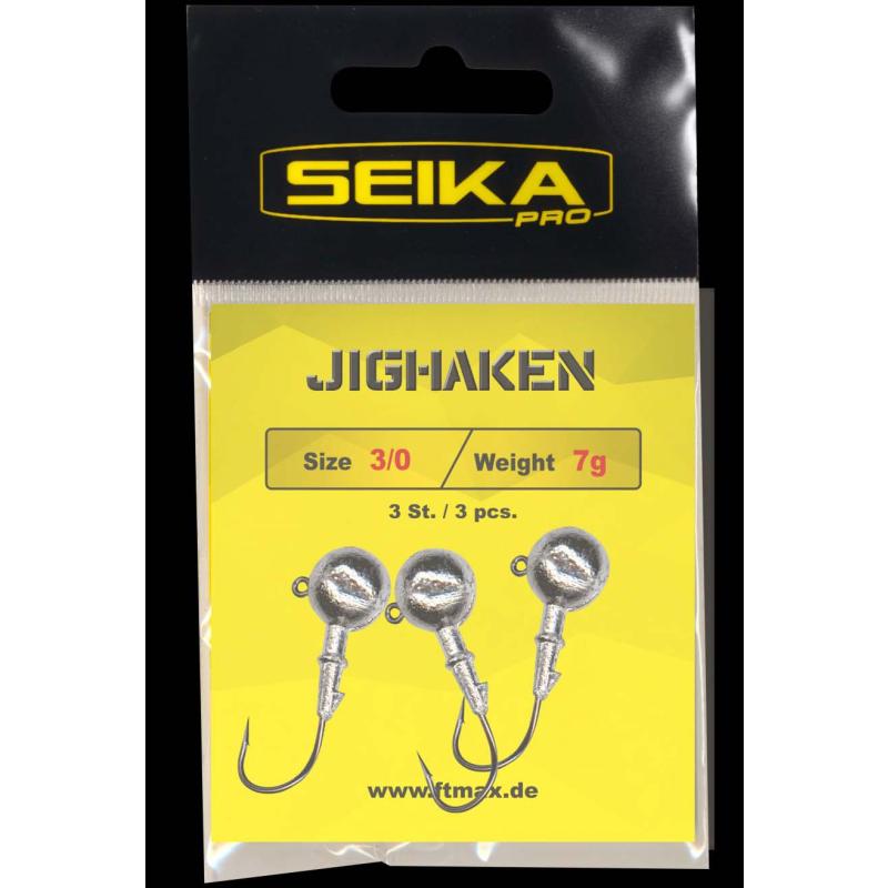 Seika Pro Jig Heads 7 gr. Size 3/0 Pack of 3