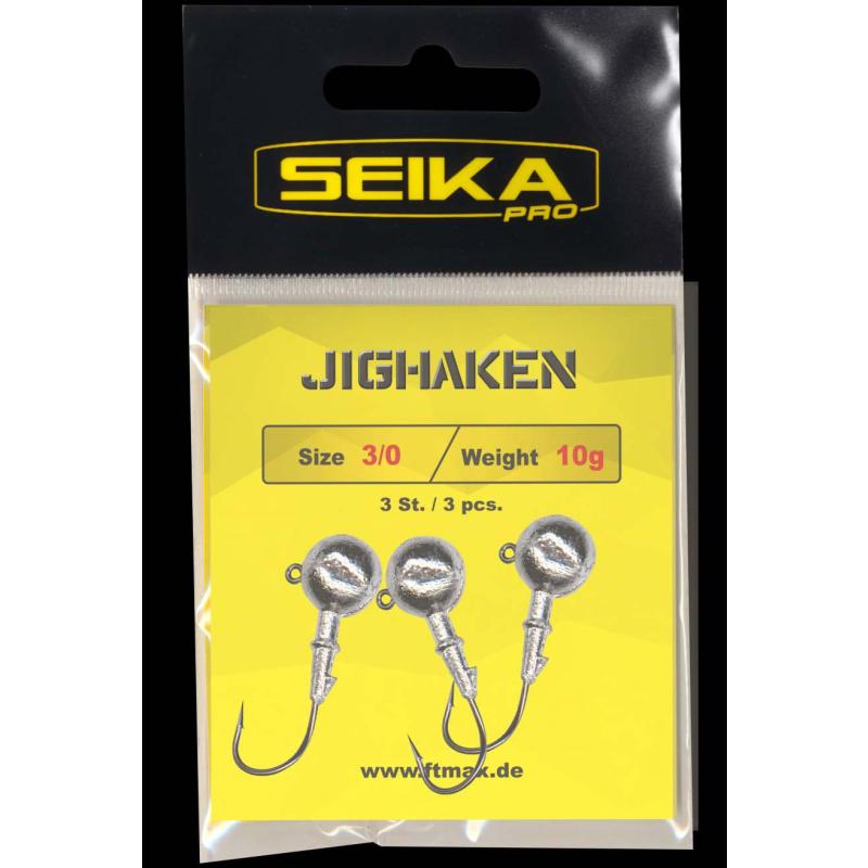 Seika Pro Jig Heads, 10 gram, maat 3/0, 3 stuks